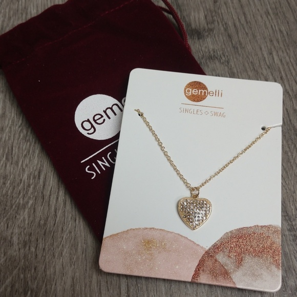 Gemelli Pave Heart Necklace